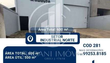 BARRACAO DISPONIVEL PARA LOCACAO NO SETOR INDUSTRIAL NORTE