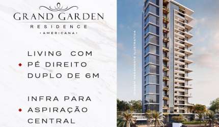 Apartamento 194 m² - andar 22º - Pé-direito Duplo no living- 4 quartos(4suítes) - Av. Brasil - Americana - SP