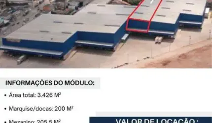 Barracão / Galpão / Depósito para alugar na Avenida Tenente Marques, 1410 cajam, Empresarial Mirante de Cajamar (Polvilho), Cajamar, 3426 m2 por R$ 85.650