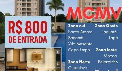 Lancamentos MCMV apartamentos de 2 dormitorios com lazer de clube