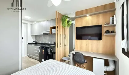 Studio mobiliado para locação, 20 m² - Novo Mundo