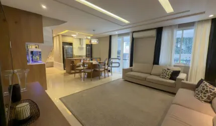 Apartamento Duplex mobiliado de 3 Quartos com Suíte, 129 m² privativos, sacada com churrasqueira, no bairro Cabral em Curitiba - PR.