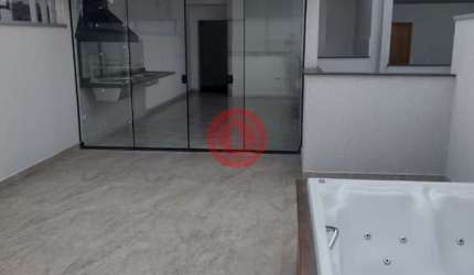Cobertura duplex nova com elevador e pronto para morar! Bairro Paraíso em Santo André/SP, com 131m2, 3 quartos, 3 wc e 2 vagas de garagem!