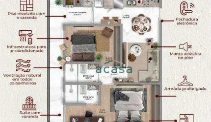 Apartamento no Ed. Paris Palace à venda, 61 m² por R$ 485.861 - Neva - Cascavel/PR