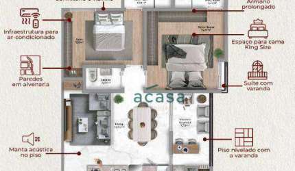 Apartamento no Ed. Paris Palace à venda, 65 m² por R$ 528.859 - Neva - Cascavel/PR
