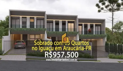 Sobrado com 3 dormitórios à venda, 175 m² por R$ 957.500,00 - Iguaçu - Araucária/PR
