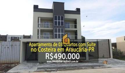 Apartamento de 03 Quartos no Costeira em Araucária-PR - A Venda por R$ 490.000,00