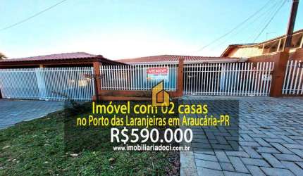 Imóvel com 02 casas no Porto das Laranjeiras em Araucária-PR  - A venda por R$590.000,00