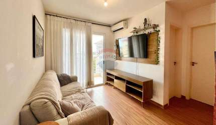 Apartamento á venda, semi mobiliado, 55 m², com 2 dormitórios, sacada com churrasqueira, Condomínio Jardim Baviera - Bairro Igara Canoas