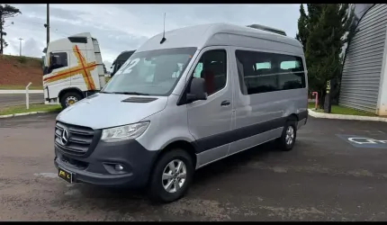 Mercedes-benz sprinter cdi 416 teto alto luxo 16 lugares - prata - 2021/2022