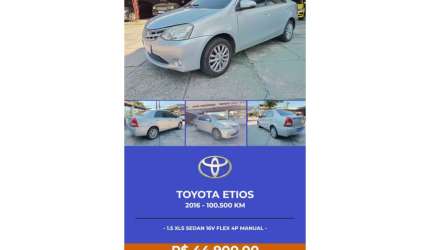 Toyota etios 2016 1.5 xls sedan 16v flex 4p manual