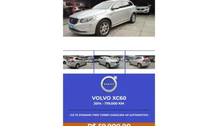 Volvo xc60 2014 2.0 t5 dynamic fwd turbo gasolina 4p automático