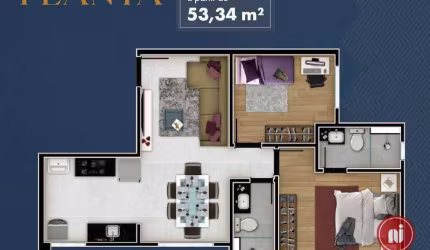 Apartamento com 2 dormitórios à venda, 53 m² por R$ 446.210 - Alto Caiçaras - Belo Horizonte/MG