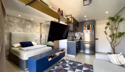 Studio de Luxo à Venda em Condomínio Exclusivo no Real Parque, São Paulo - 1 Quarto, 1 Banheiro, 1 Vaga - 35m².