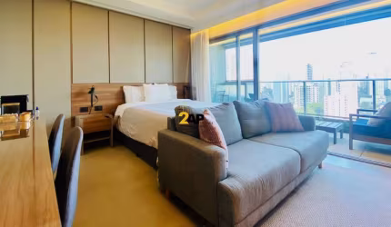 Apartamento Studio a venda mobiliado no Brooklin , 1 dormitório, 1 banheiro, 1 vaga com 41 m².