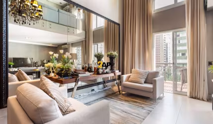 Apartamento Duplex Mobiliado de 2 Quartos em Moema - São Paulo-SP: 2 Suítes, 4 Banheiros, 2 Vagas, 163m².