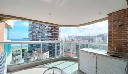 Apartamento/flat mobiliado com 1 dormitório vista mar aluguel R$ 5.500/mês - Pompéia/Santos-SP