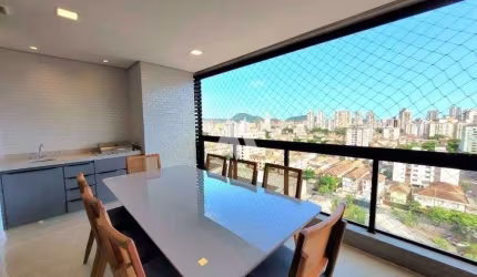 Apartamento porteira fechada no Bairro da Aparecida com 2 quartos, sendo 1 suíte e andar alto!