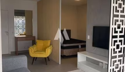 Apartamento tipo studio mobiliado para alugar, em prédio com lazer, na Ponta da Praia em Santos.