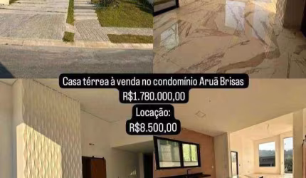 CONDOMÍNIO ARUÃ BRISAS  Casa com 3 dormitórios à venda, 150 m² por R$ 1.780.000 - Parque Residencial Itapeti