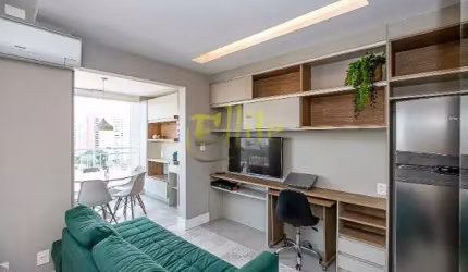 Studio para venda, totalmente mobiliado na região da Chácara Santo Antônio em São Paulo, próximo a Estação Borba Gato!