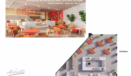 Ponto comercial à venda na Rua Clara Vendramin, 405, Mossunguê, Curitiba, 51 m2 por R$ 980.780