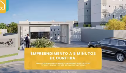 Residencial LouisVille - Lançamento Minha Casa Minha Vida - Apartamento com 2 dormitórios, opções garden e sacada com churrasqueira a 8 minutos de Curitiba