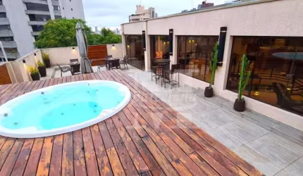 COBERTURA EDIFÍCIO DON GIÁCOMO MOBILIADA MARAVILHOSA 4 DORMS, 3 SUÍTES, AMPLO ESCRITÓRIO, DECK COM SPA , ESPAÇO GOURMET. 3 VAGAS.