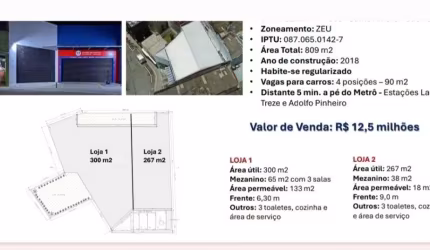 Loja, 567 m² - venda por R$ 12.500.000,00 ou aluguel por R$ 37.130,00/mês - Santo Amaro - São Paulo/SP