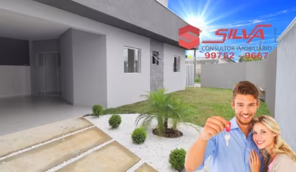 Casa  c/75m² - 02 Quartos - Garagem Coberta  - Quintal c/ Churrasqueira -  Pinhais - Pr