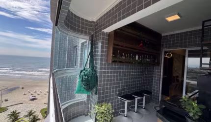 Prédio Frente Mar - Apto 02 dorms c/ Sac. Gourmet - 700 mil