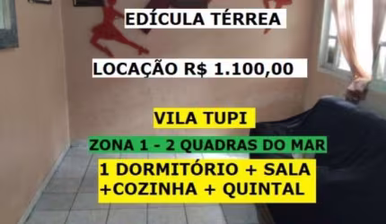 Casa dos Fundos com 1 dormitório perto da Praia para Locação! - Cód: ACT3364