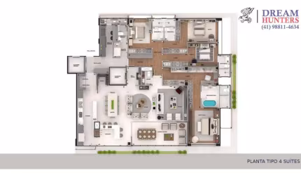 Apartamento com 4 quartos à venda na Rua Professor Pedro Viriato Parigot de Souza, 122, Mossunguê, Curitiba, 288 m2 por R$ 4.500.000