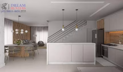 Casa em condomínio fechado com 3 quartos à venda na Rua Virgínia Dalabona, 740, Santa Felicidade, Curitiba, 143 m2 por R$ 1.540.000