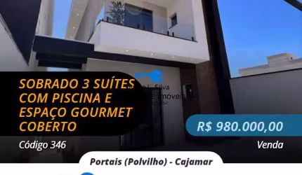 Sobrado no Portal III 3 Dormitórios  3 Suíte 2 com varanda e Piscina !