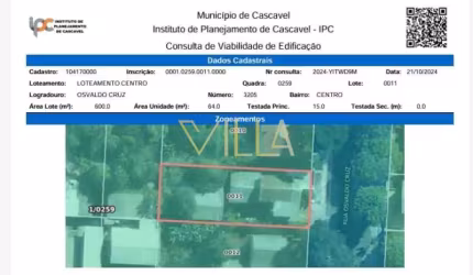 Casa | Terreno Residencial,   em Cascavel/PR