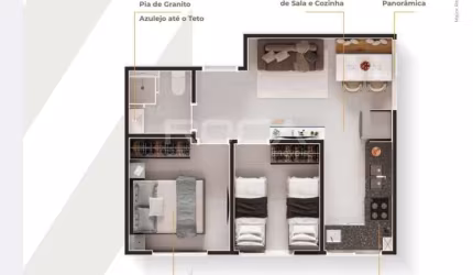 Lindo apartamento à venda no CENTRO de São Carlos - 2 dormitórios e garagem coberta!