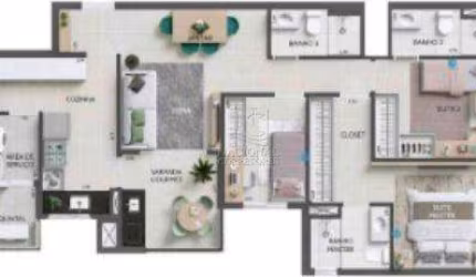 Apartamento com 3 dormitórios à venda, 93 m² por R$ 984.000,00 - Campestre - Santo André/SP