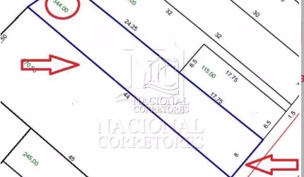 Terreno à venda, 344 m² por R$ 1.060.000,00 - Vila Gilda - Santo André/SP