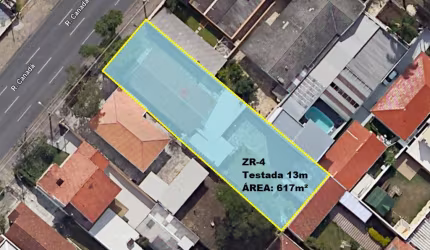 Terreno ZR4 com 617m2 no Bacacheri
