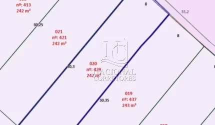 Terreno de 242m² à venda no Parque das Nações