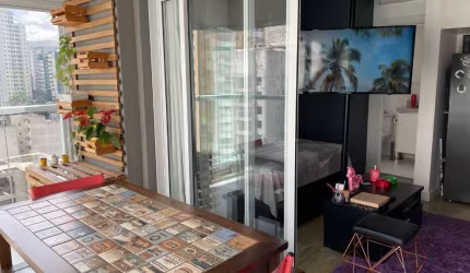 Studio MOBILIADO a venda com 41m, 1 vaga,  varanda e lazer completo Proximo a Av Paulista!