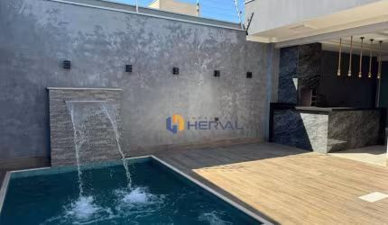 Sobrado com 3 suítes e piscina aquecida com hidromassagem