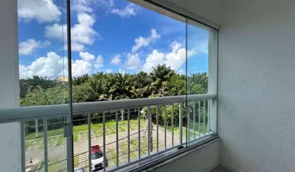 Apartamento 2/4 com suite e varanda, condomínio Reserva Parque em Abrantes - Camacarí/BA