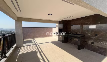 COBERTURA DE 3 DORMIS LOCALIZADO - na região vila nivi  Cobertura com um acabamento fino    Espaço Gourmet  com churrasqueira com uma linda vista    E
