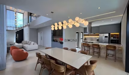 Casa sobrado alto padrão com 268 m², 4 quartos suítes à venda no Condomínio Vivendas da Mata em Ribeirão Preto/SP I Imobiliária Brioni imóveis