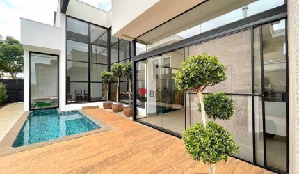 Casa térrea alto padrão com 235m², 3 quartos/suítes, à venda no condomínio Alphaville em Ribeirão Preto I Imobiliária Brioni Imóveis