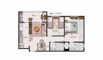 Apartamento 2 dormitórios à venda, 71 m² por R$ 365.000 - Bonfim Paulista - Ribeirão Preto/SP