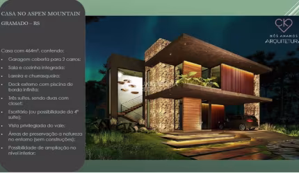Casa em condomínio fechado com 3 quartos à venda na Ers-235, 5, Aspen Mountain, Gramado, 464 m2 por R$ 8.500.000