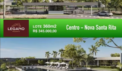 Terreno em condomínio fechado à venda na Acácias, 33, Centro, Nova Santa Rita, 360 m2 por R$ 345.000